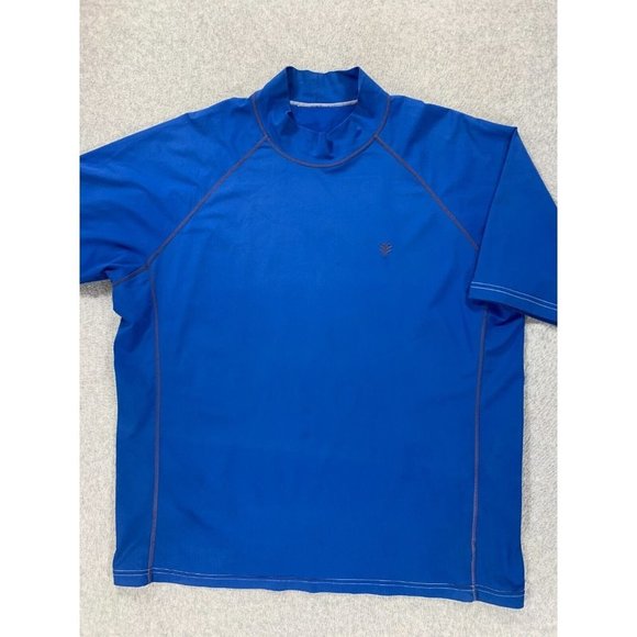 Coolibar Mock UV Protection Swim‎ Shirt (Men's XL) Blue - Picture 1 of 8